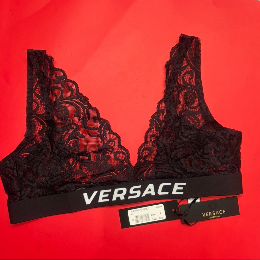 Authentic Versace Black Lace Bra